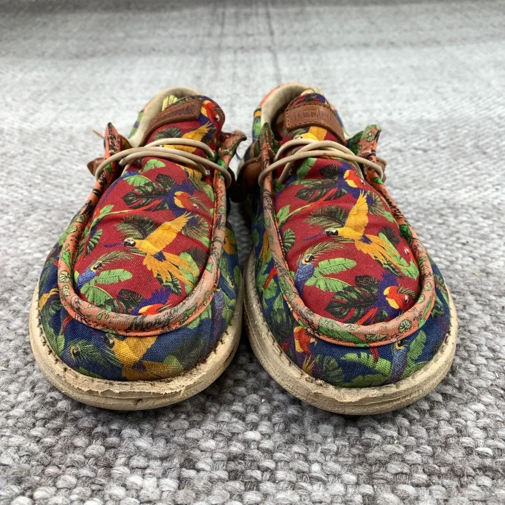 Hey Dude Wally Margaritaville Loafers Mens Size 8 Multi Color Tropical Parrot